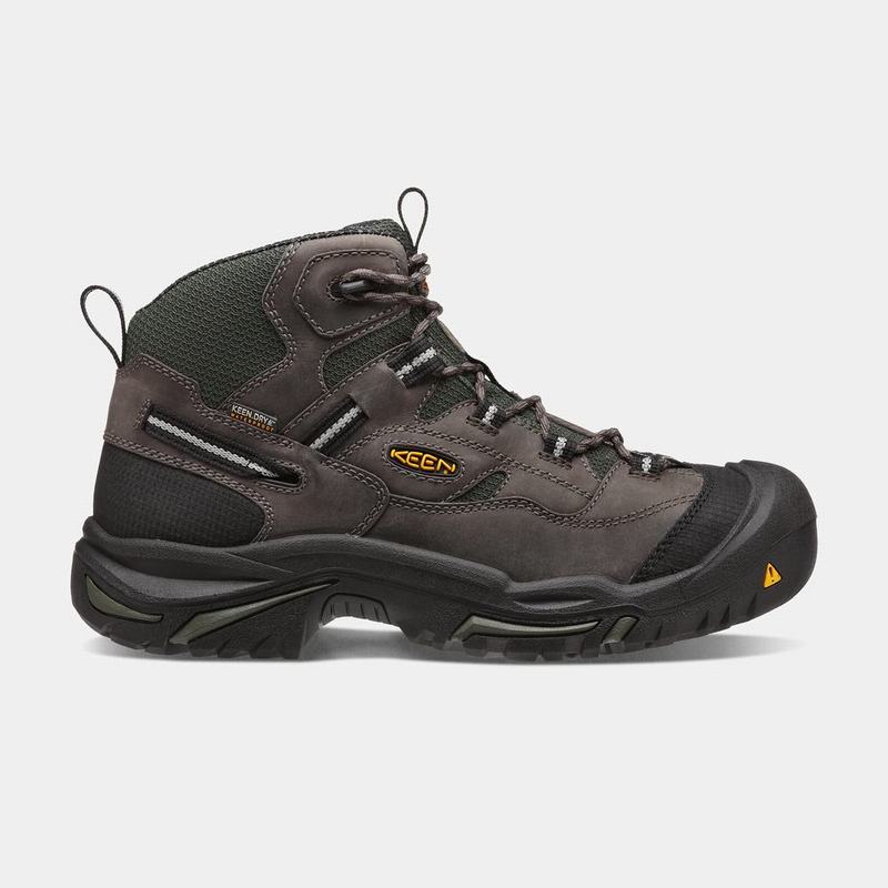 Keen Braddock Waterproof Mid Steel Toe Mens Work Boots Coffee/Olive Online (4563-RLCZS)